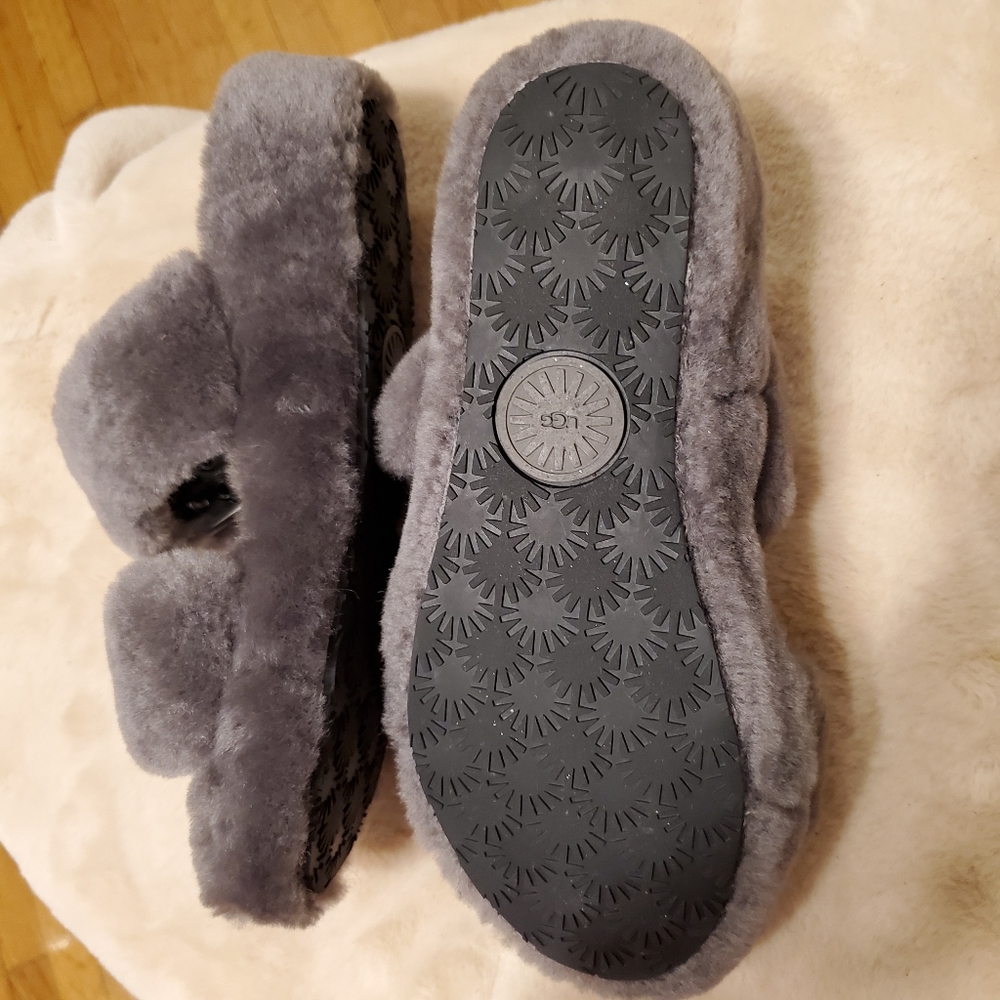 Ugg Fuzz Yeah Wedge Sandals Slides Slipp - image 1